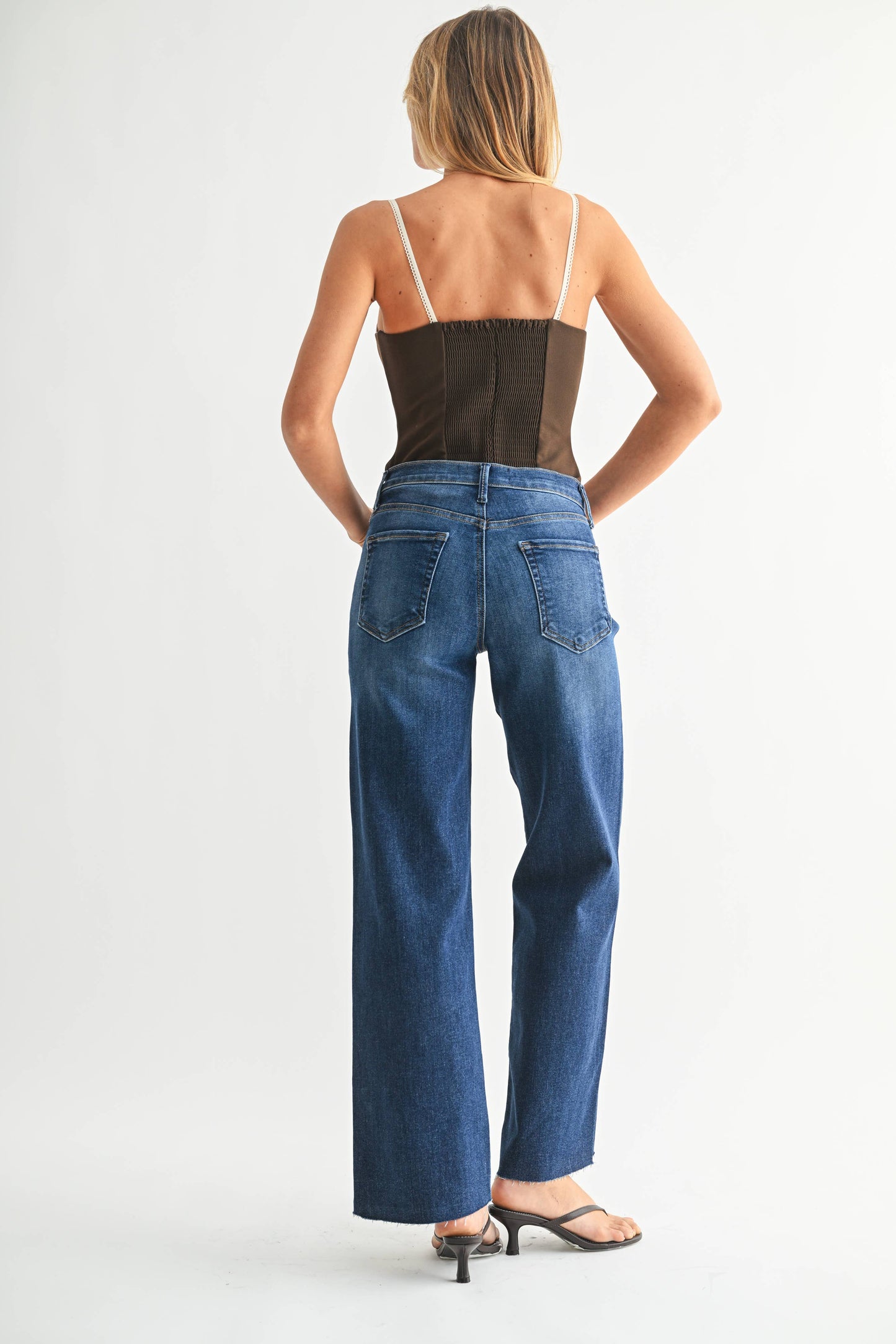 Slim Palazzo w/ Scissor Cut Denim