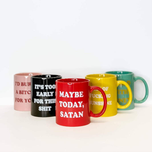 Maybe Today Satan Ceramic Mug, Funny Mug, Red Mug