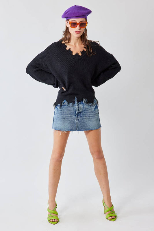 DENIM MINI SKIRT S7608