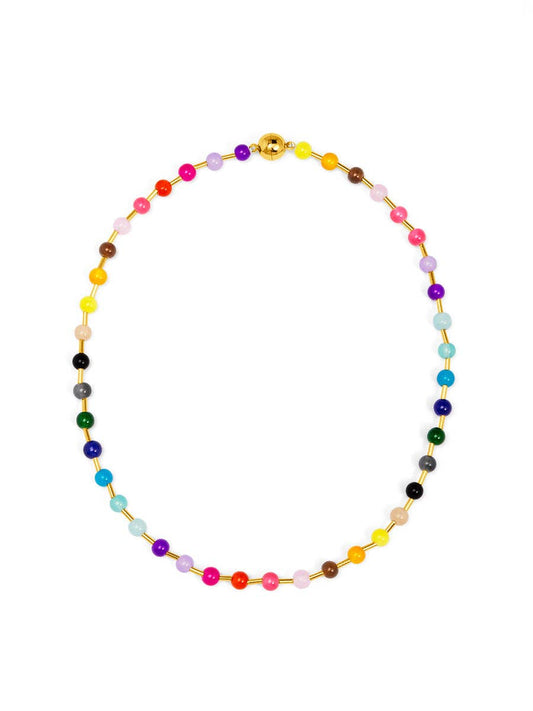 Glass Bead Magnet Short Necklace