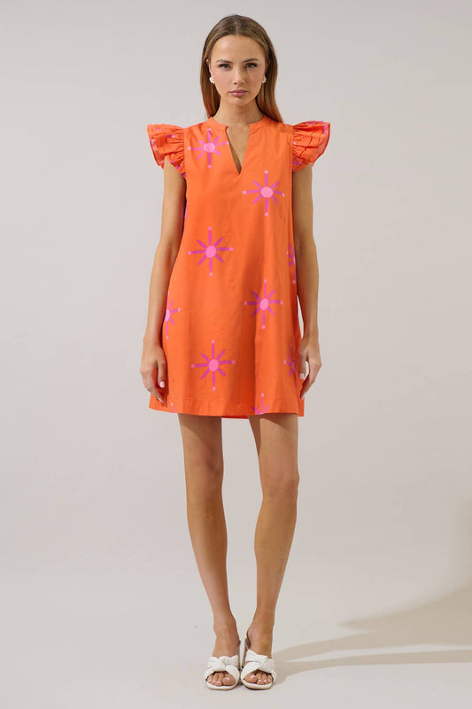 Karani Starburst Evalyn Ruffle Mini Dress