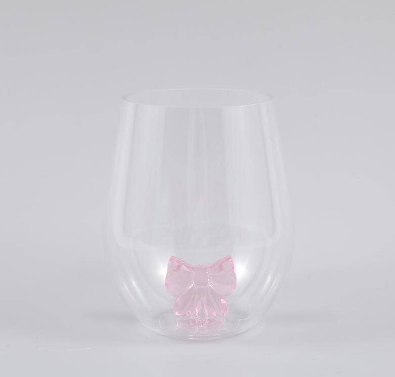 Coquette Acrylic Bow Stemless Wine Glass