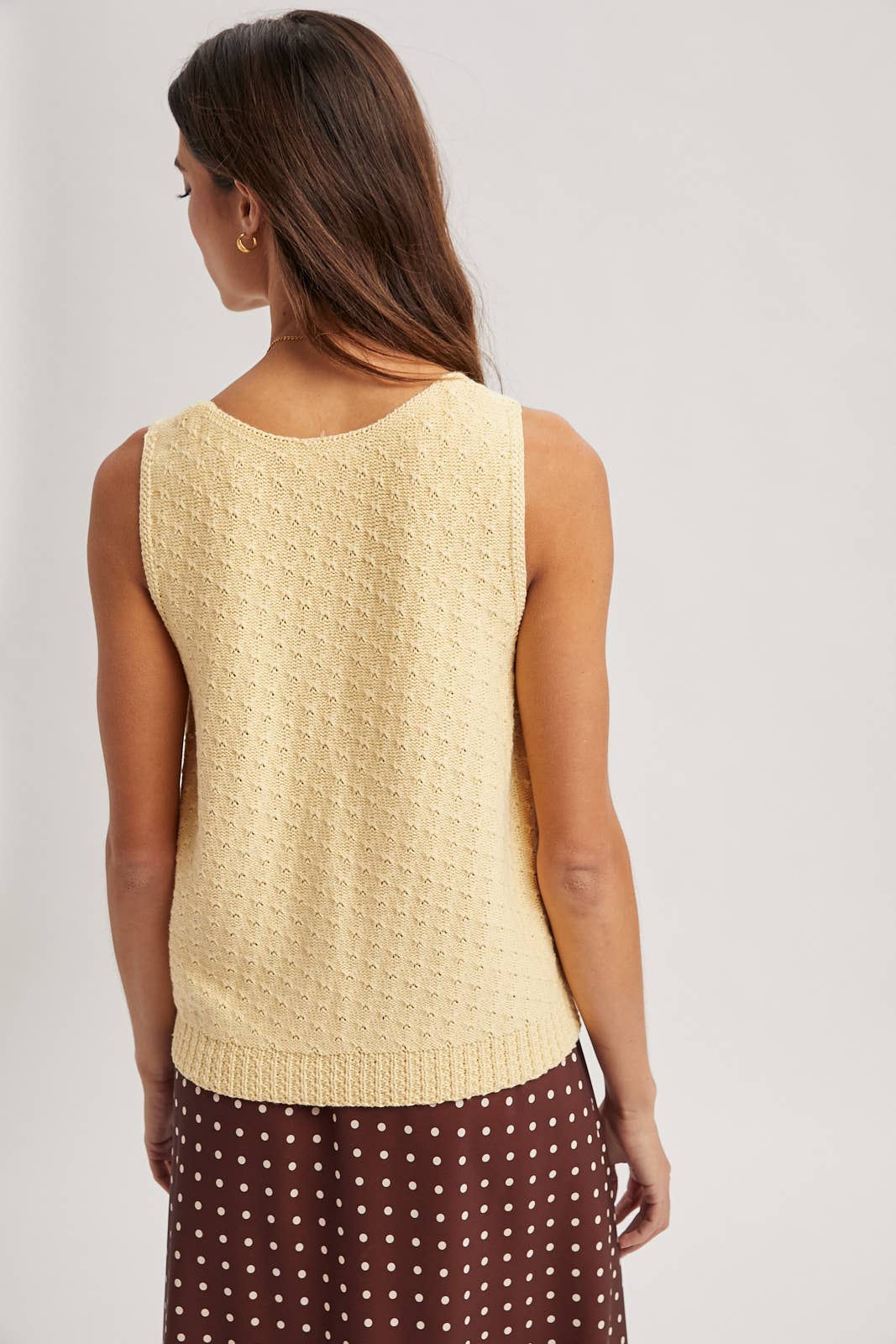POINTELLE SWEATER TANK- Lemon