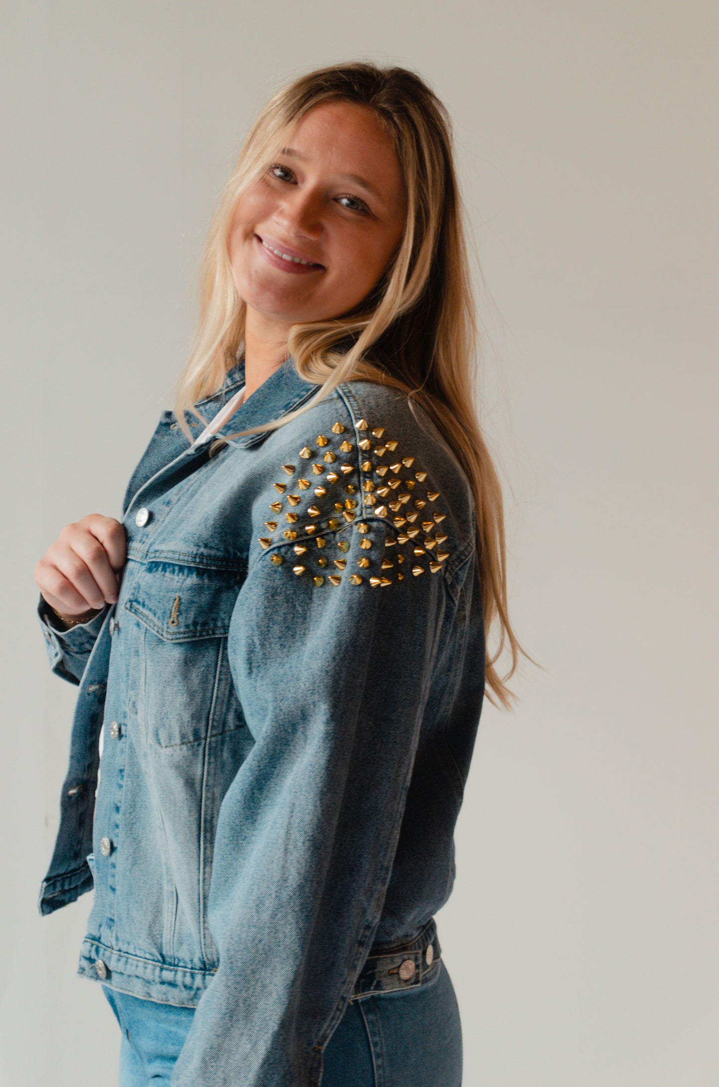 Studded denim jacket