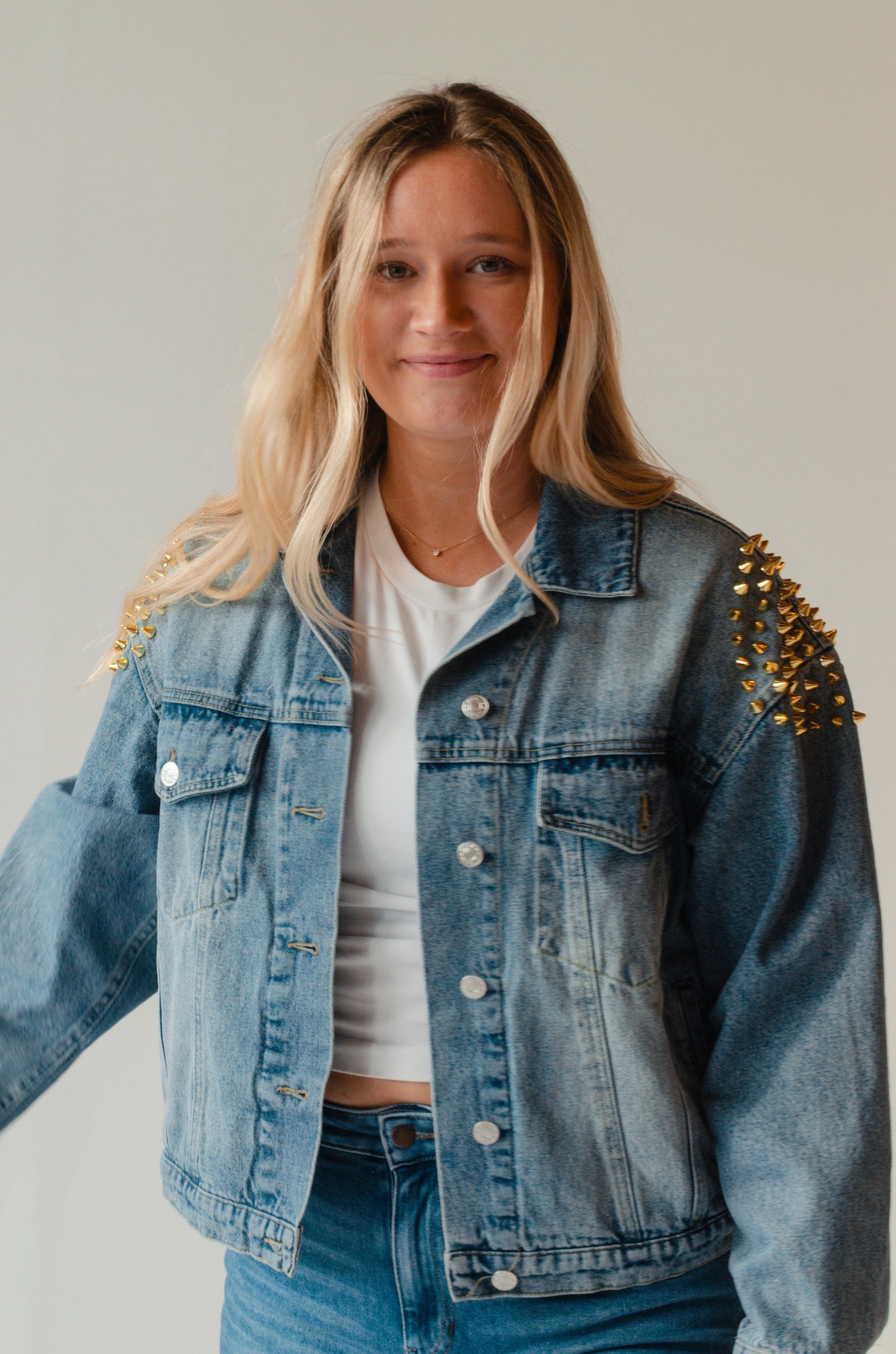 Studded denim jacket
