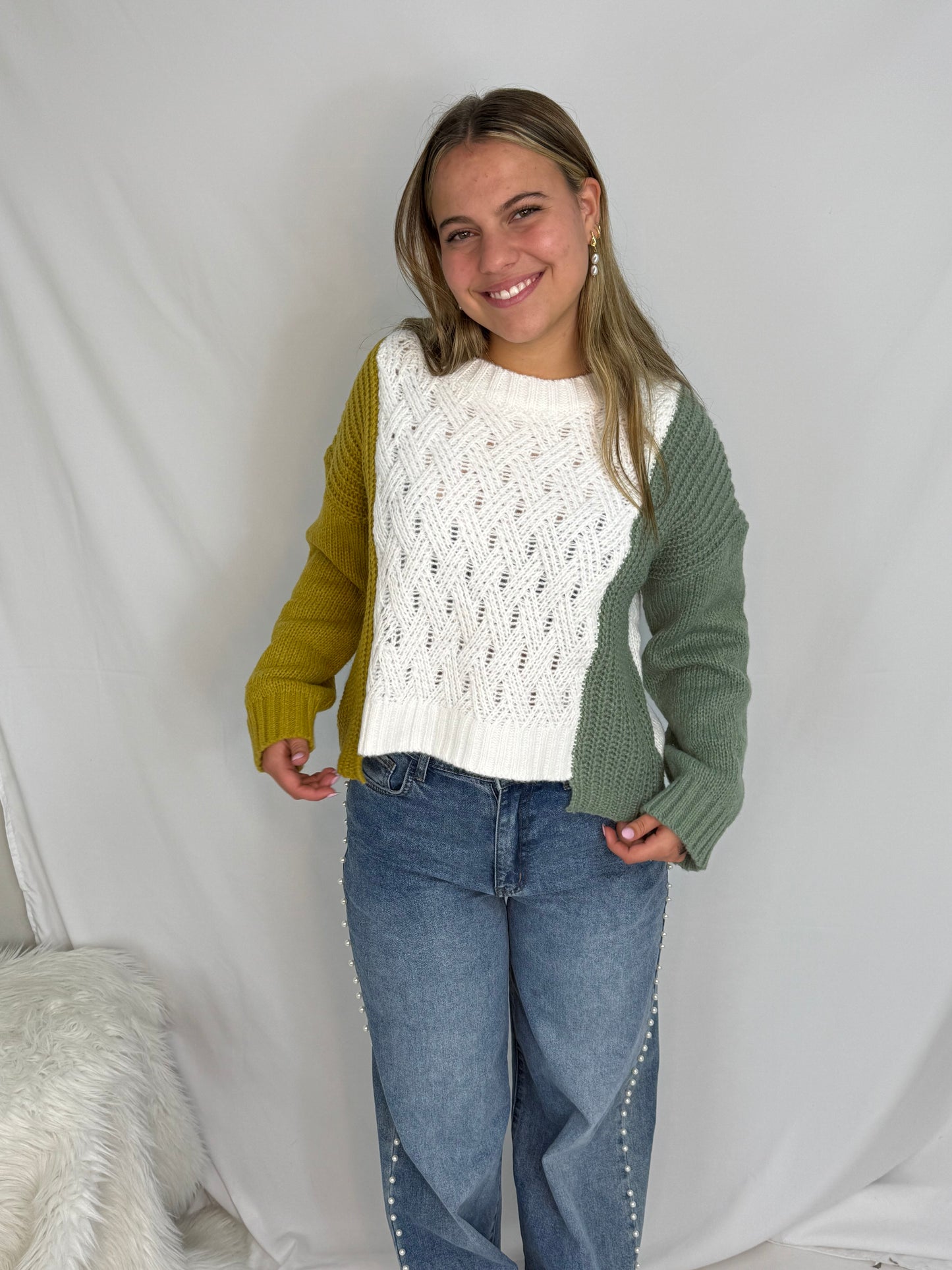 US Vertical Color Block Sweater