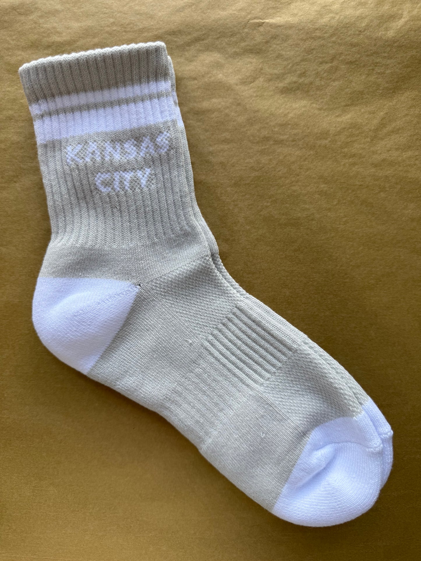 KC Crew Socks/Taupe/White 790N