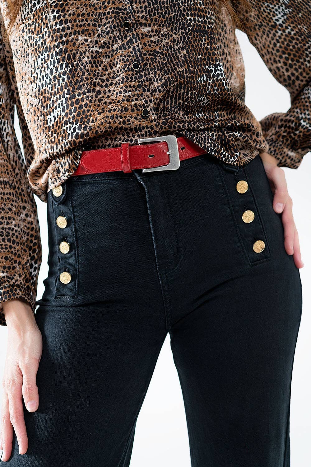 Sailor front jeans- Black
