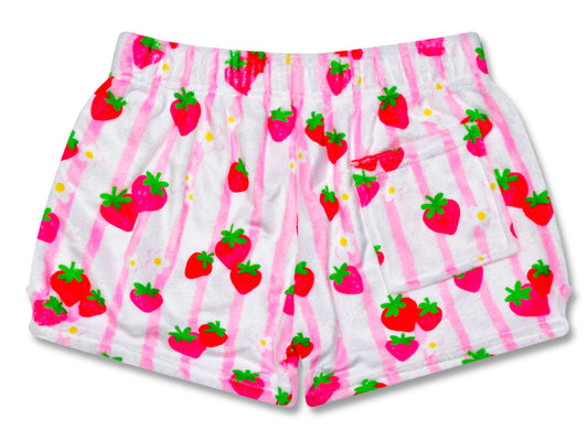 Strawberry Stripes Plush Shorts (Medium (10-12))