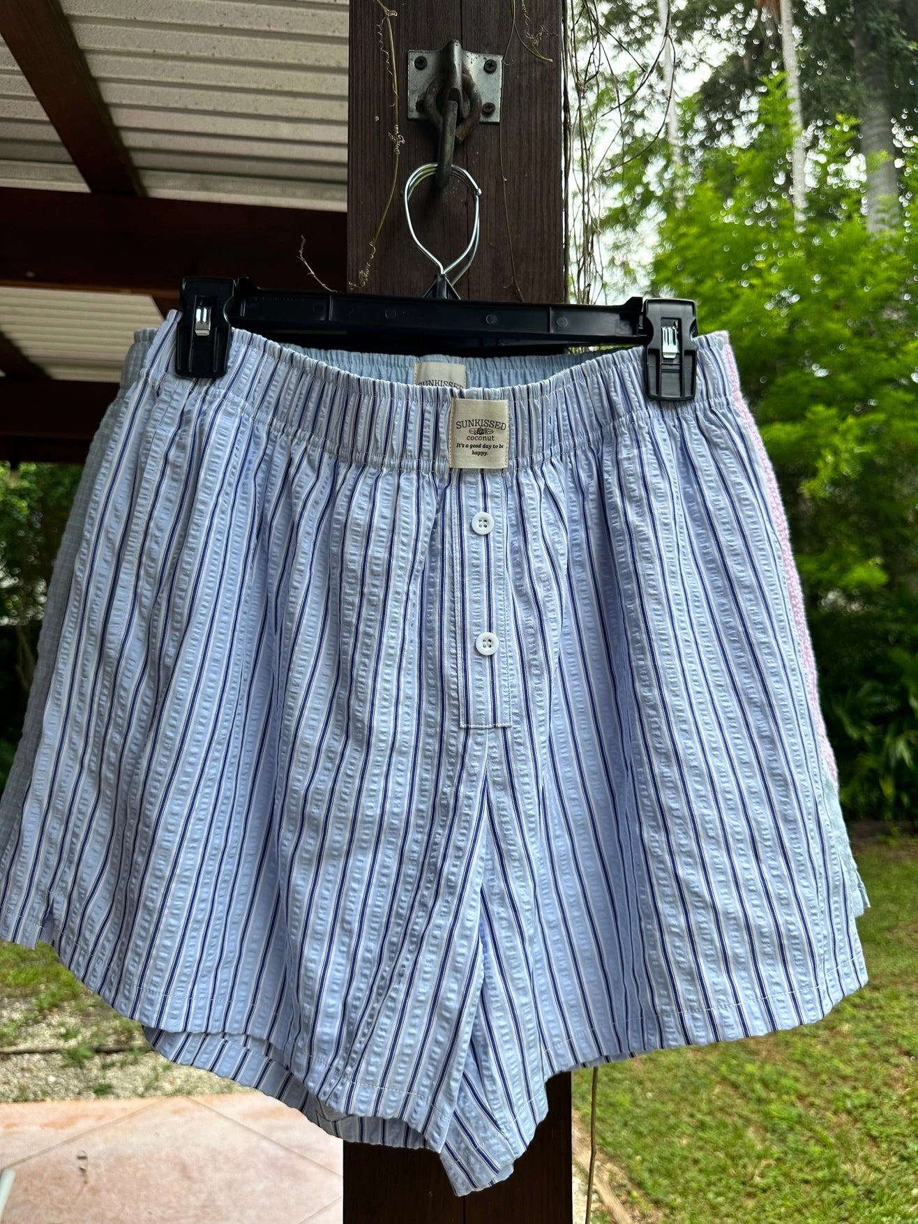 Striped boxer shorts