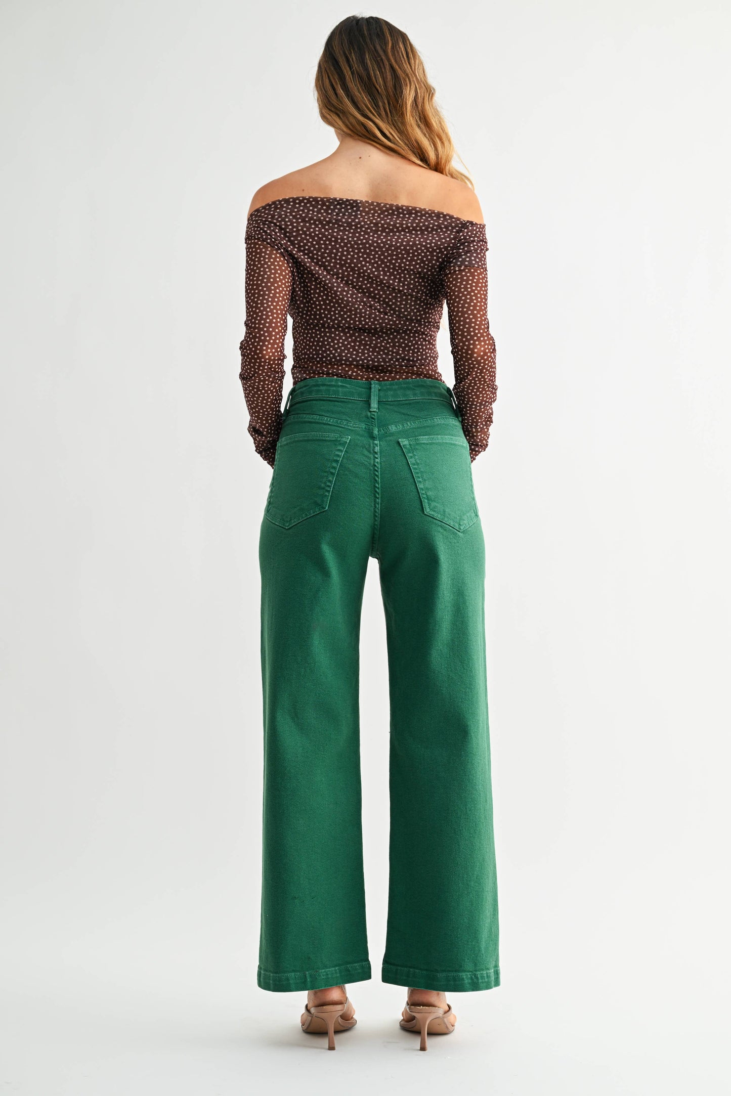 Patch Pocket Wide Leg - Kelly Green