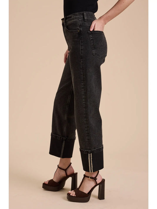 Borrowed Cuffed black denim