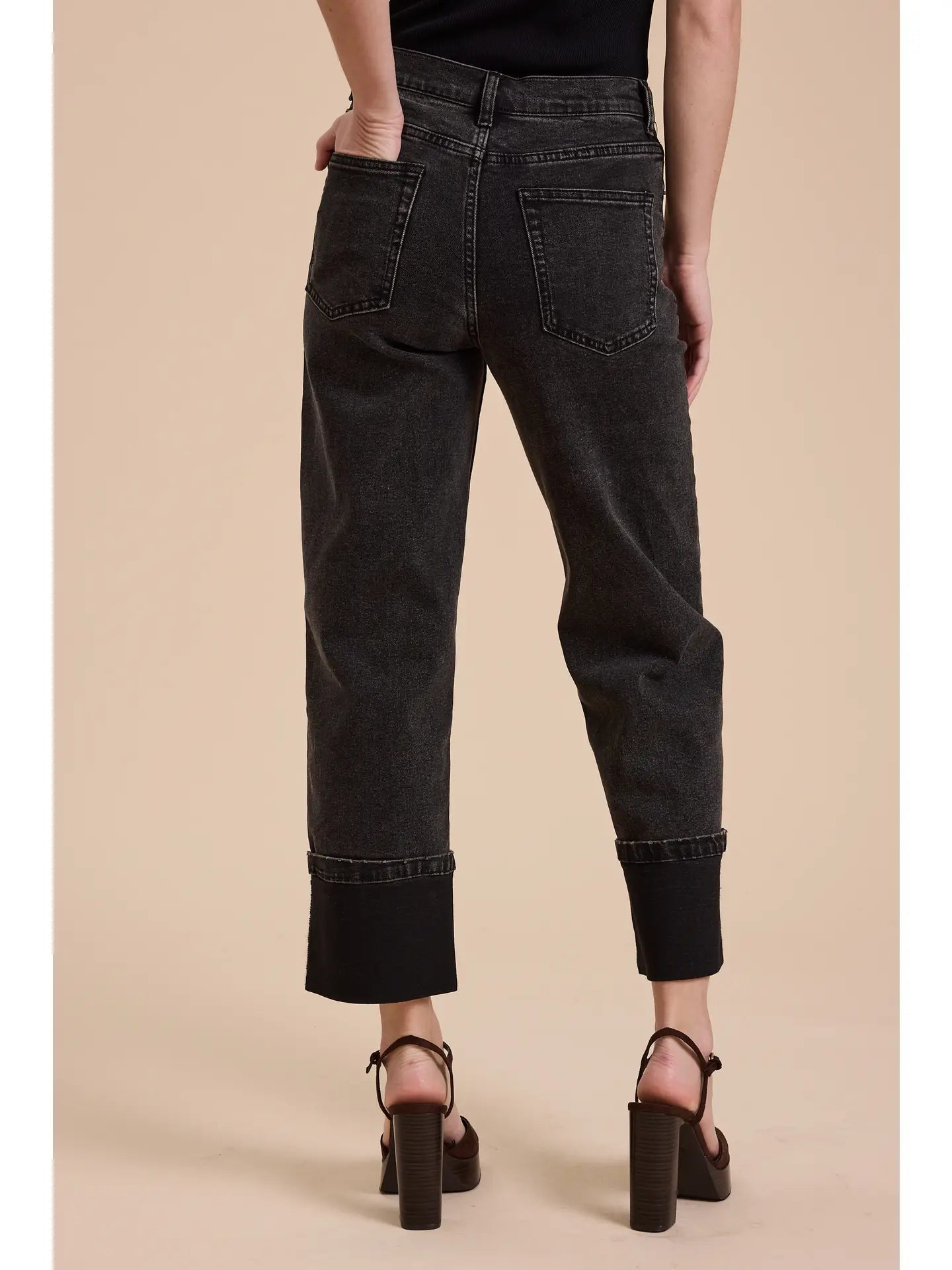 Borrowed Cuffed black denim