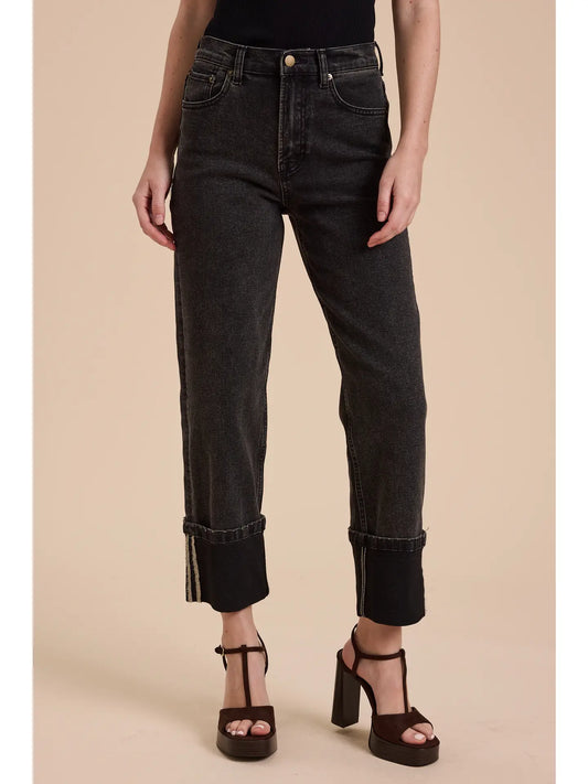 Borrowed Cuffed black denim