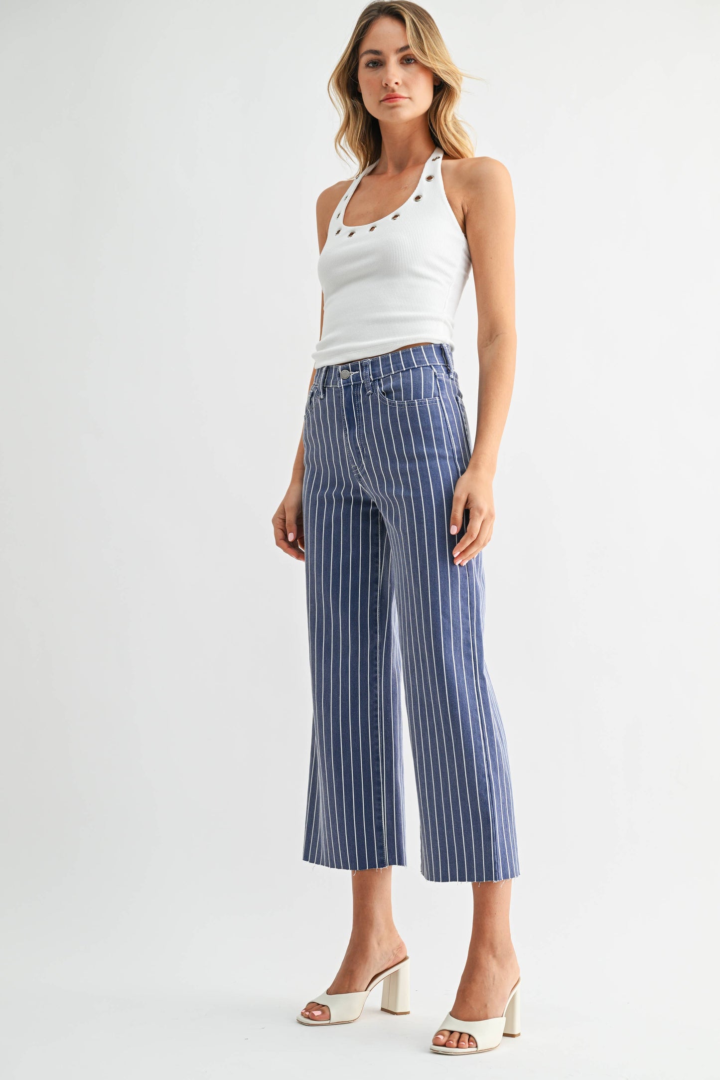 Scissor Cut Wide Leg - Striped