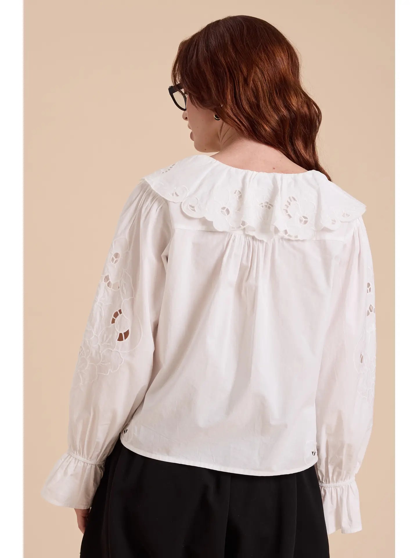 Eyelet detail blouse