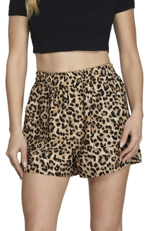 Woven Animal Print Short Pants