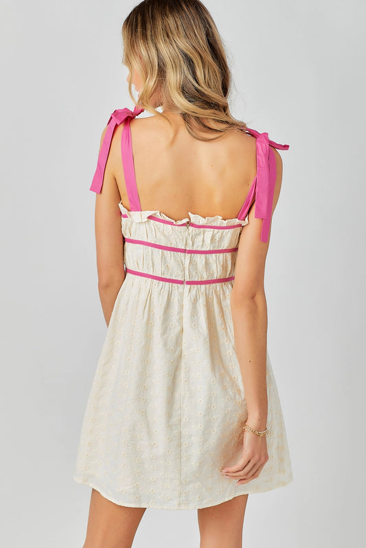 Floral embroidered mini dress