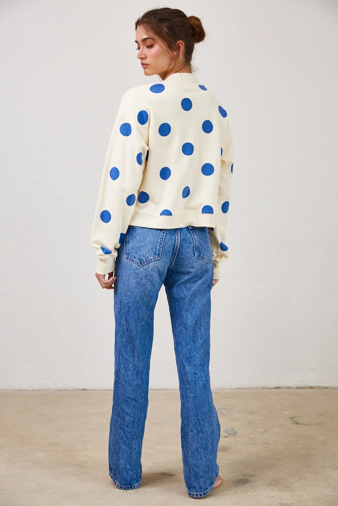 Polka dot Terry cardigan