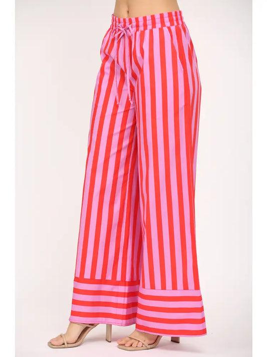 Poplin striped pants