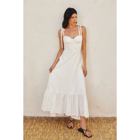 White tie strap dress