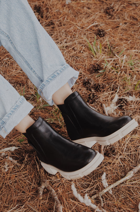 Black & Tan fall booties