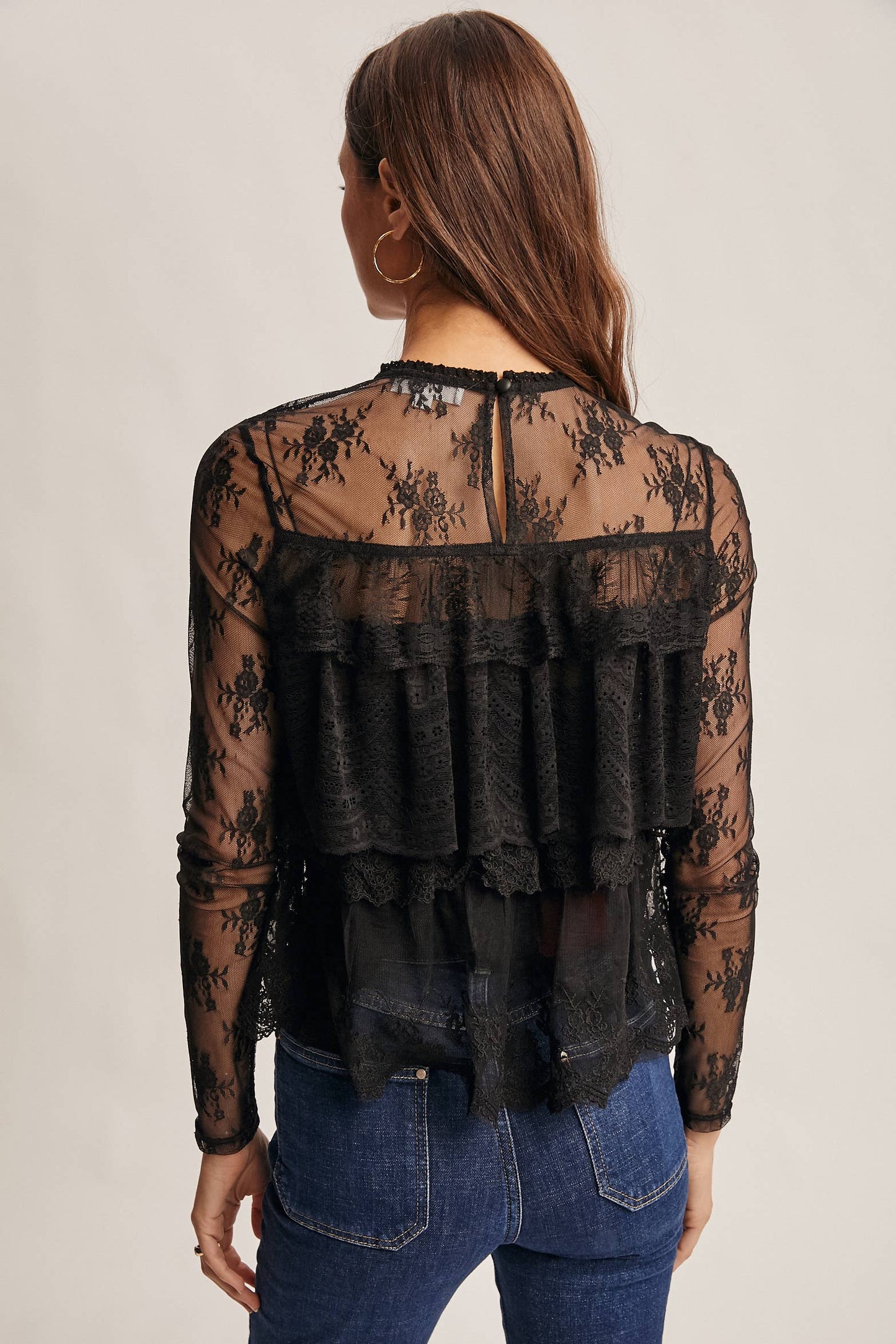 Lace Ruffle Layering Blouse