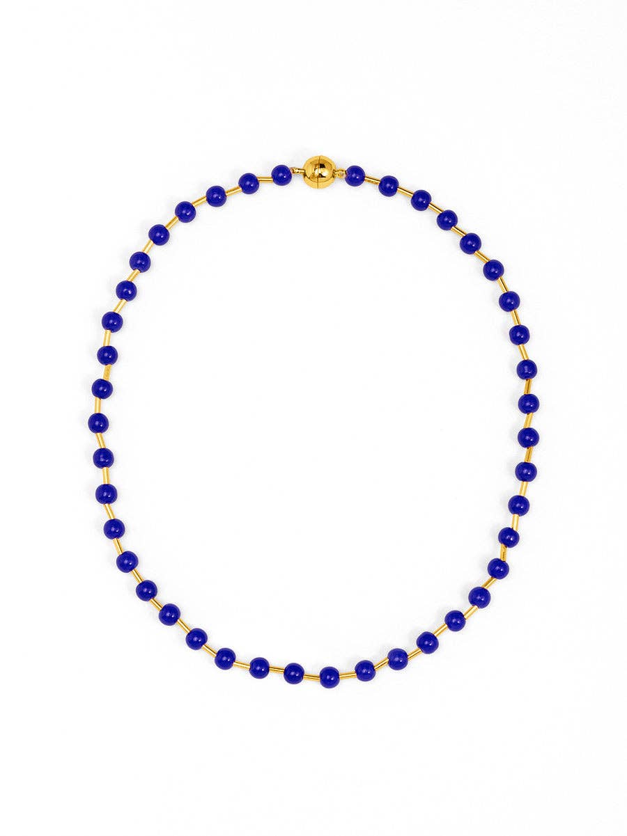 Glass Bead Magnet Short Necklace
