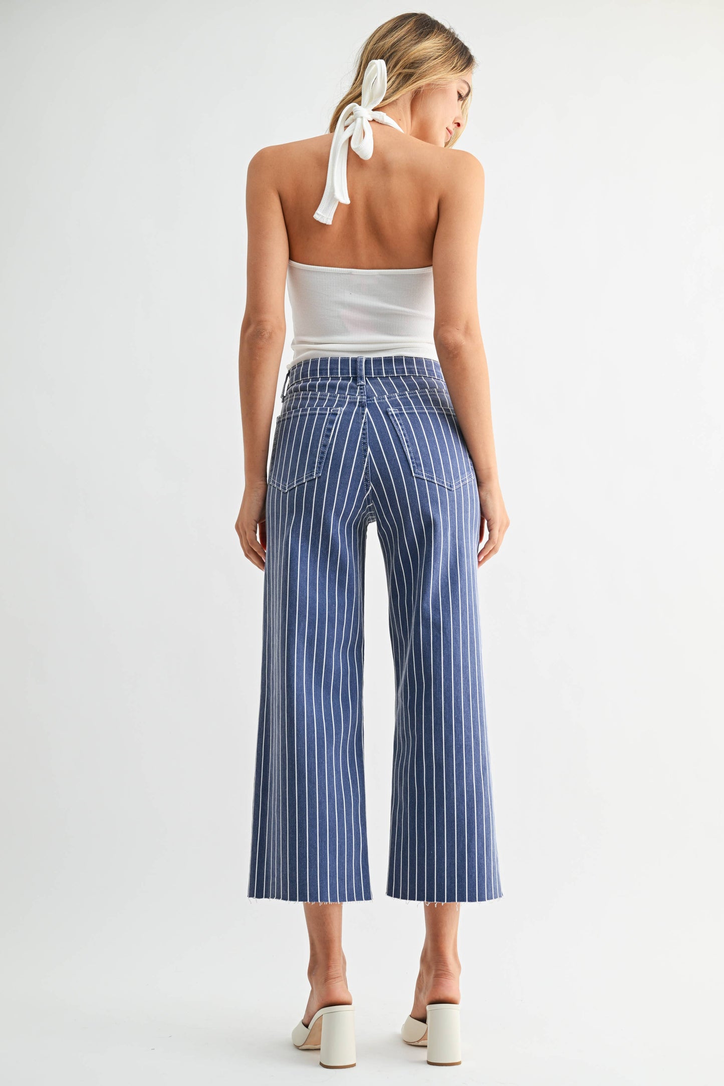 Scissor Cut Wide Leg - Striped