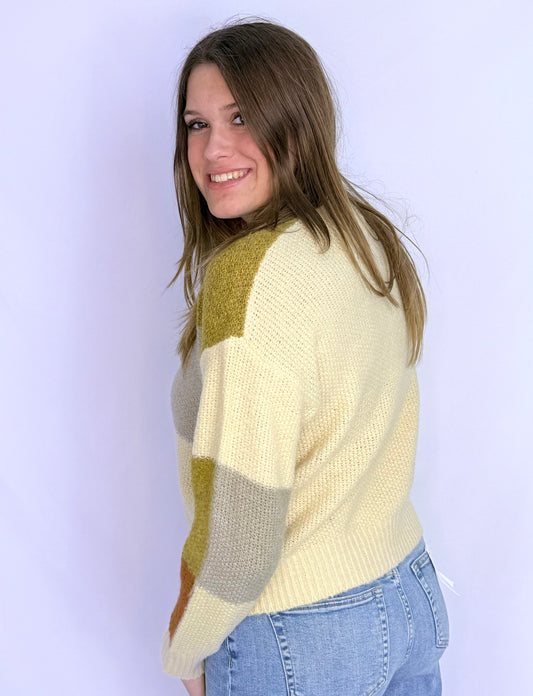 US ColorBlock Sweater - Oatmeal