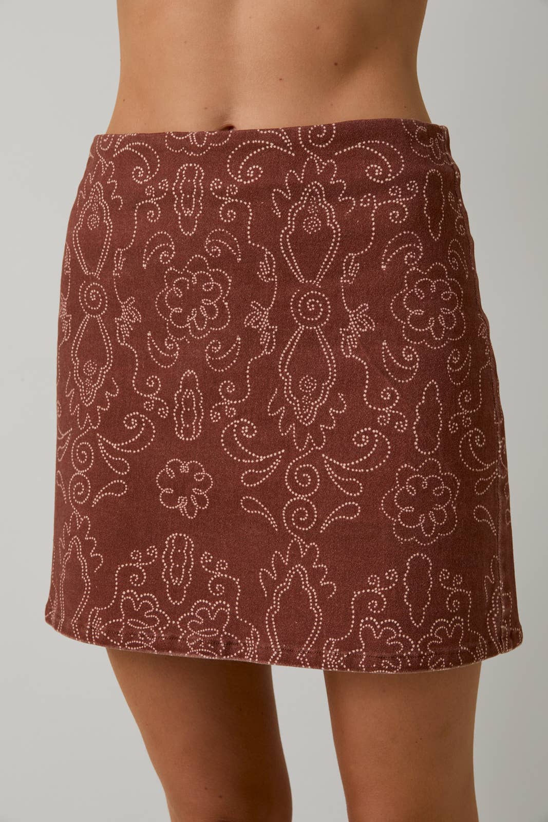 Western Print Mini Skirt