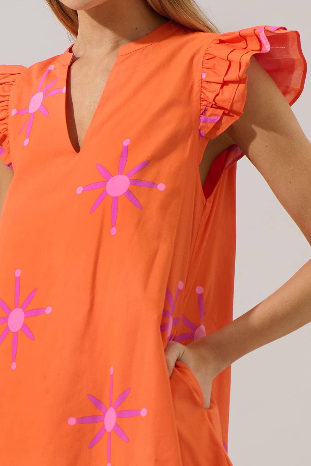Karani Starburst Evalyn Ruffle Mini Dress