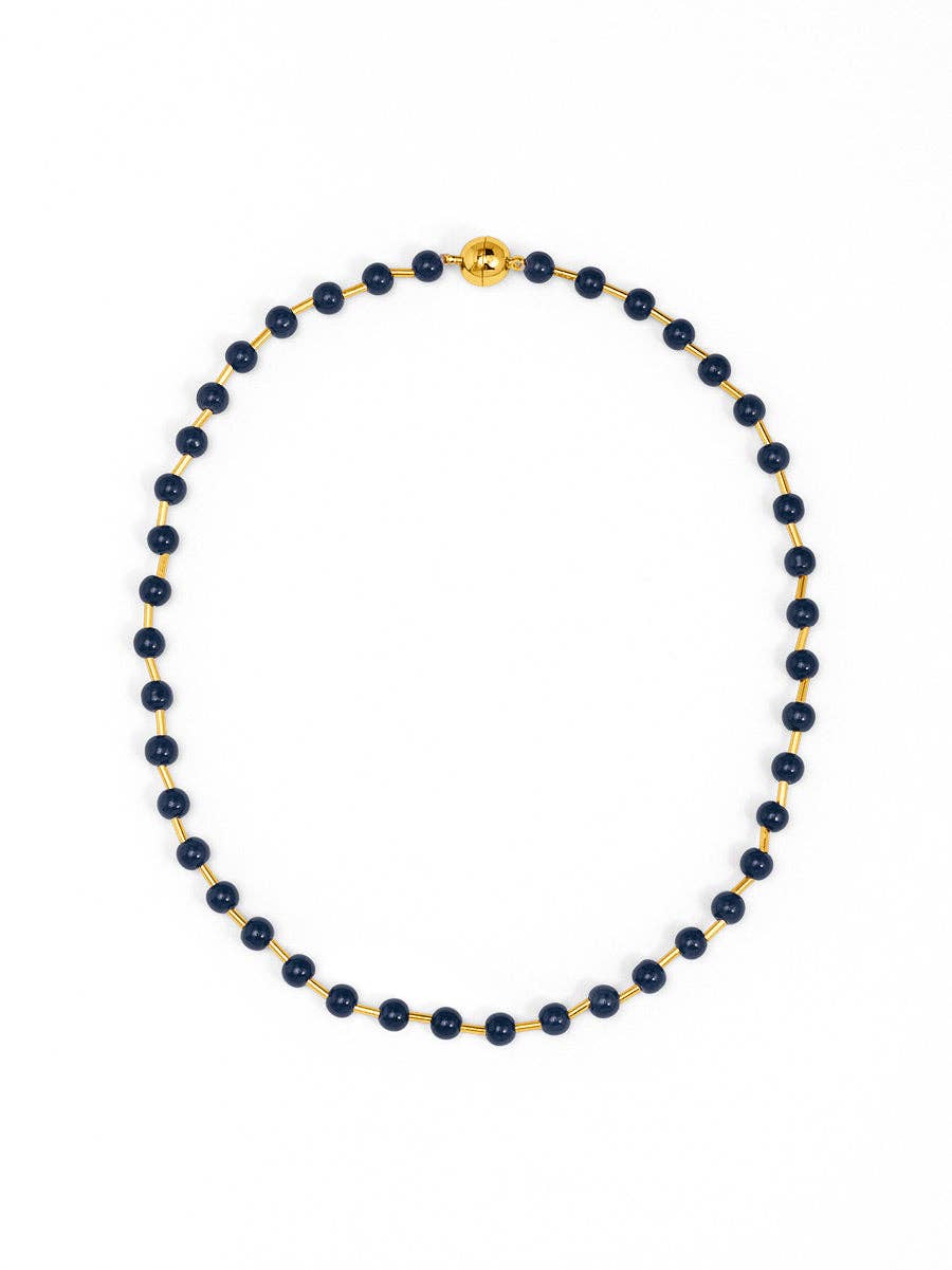 Glass Bead Magnet Short Necklace
