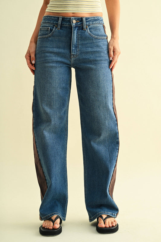 Corduroy Side Panel Wide Leg