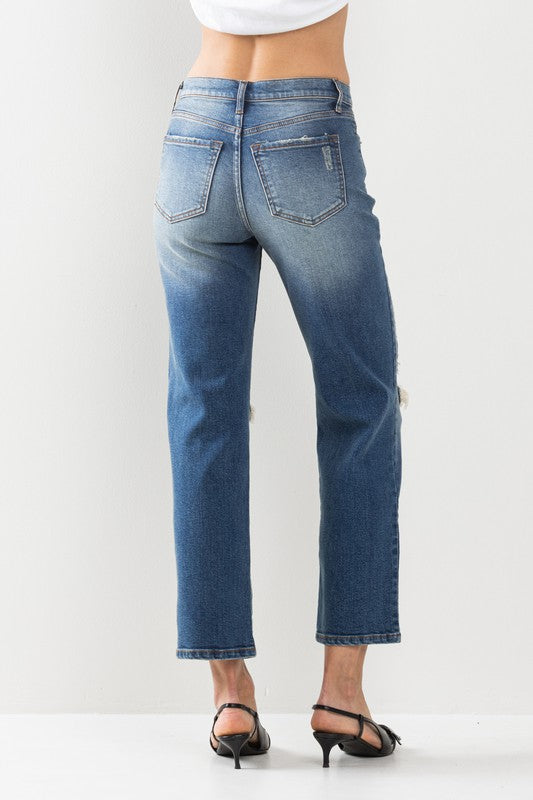 US SP High Rise Straight Vintage Stretch Jean