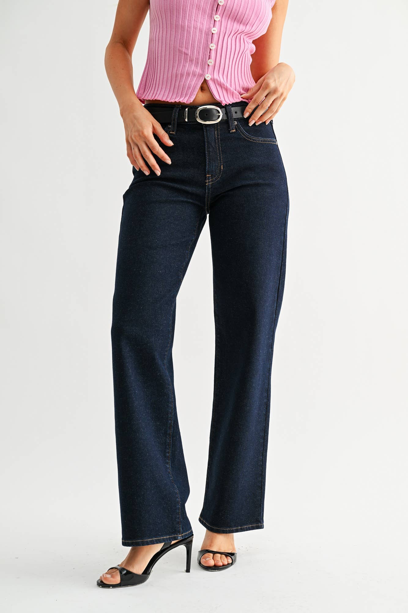 Loose Low Rise Stretch Straight - SUPER DARK