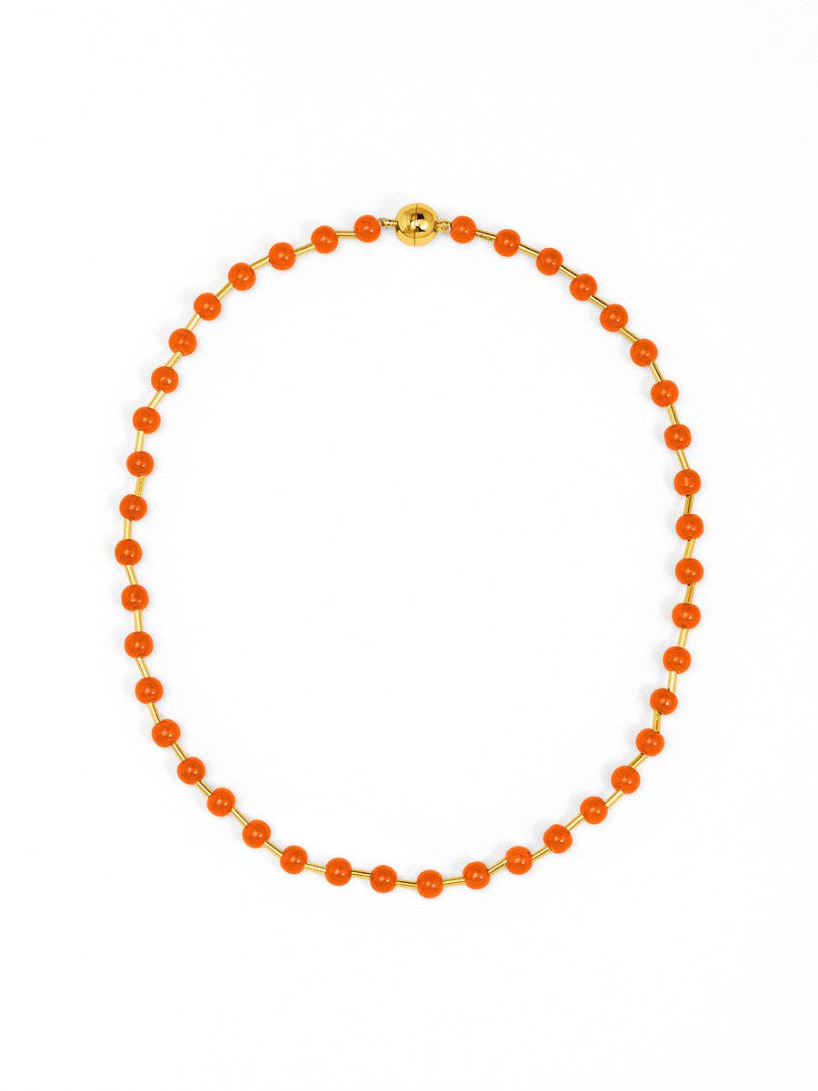 Glass Bead Magnet Short Necklace
