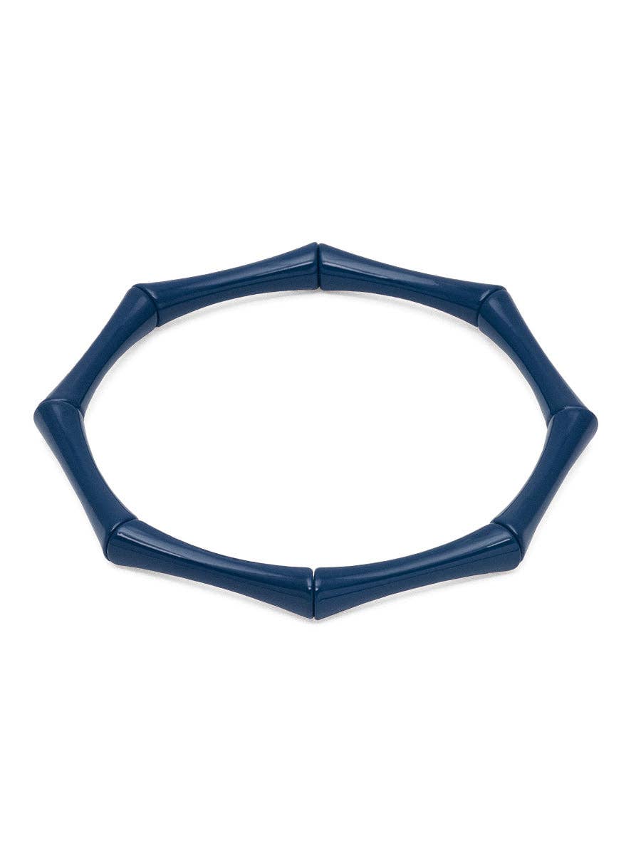 Enamel Bamboo-Style Stretch Bracelet