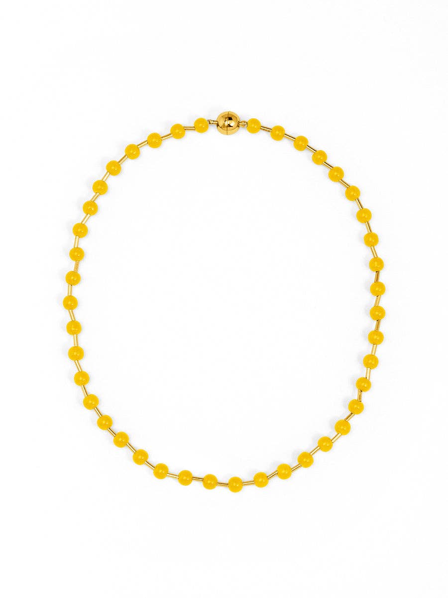 Glass Bead Magnet Short Necklace