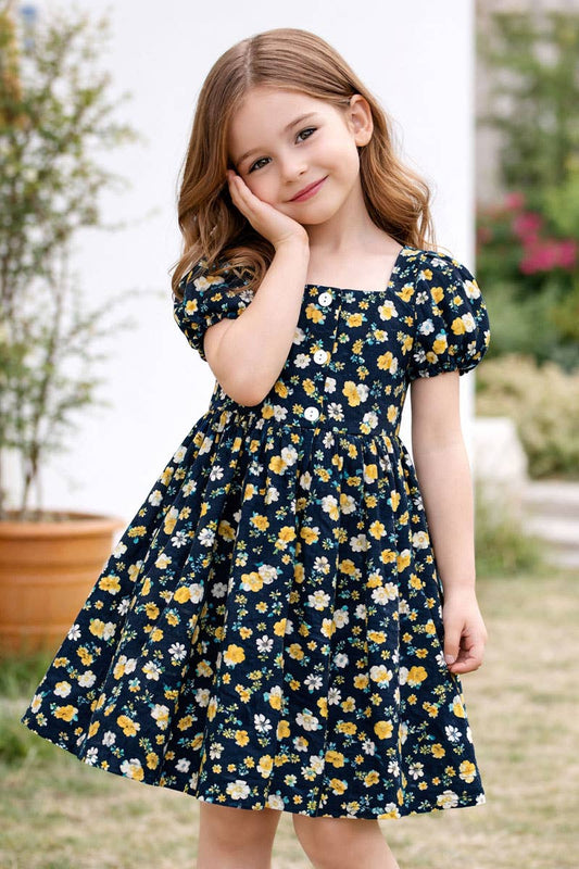 Toddlers Puff Sleeve Dress