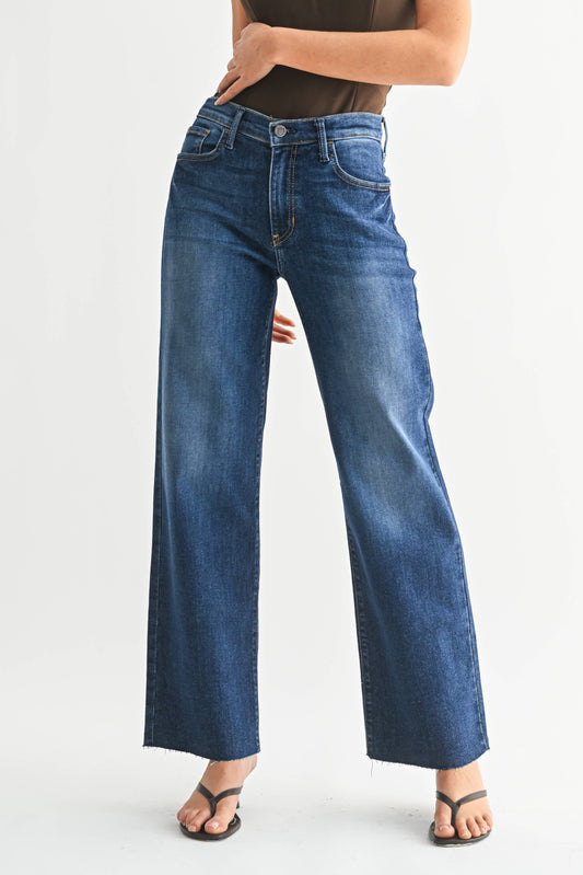 Slim Palazzo w/ Scissor Cut Denim