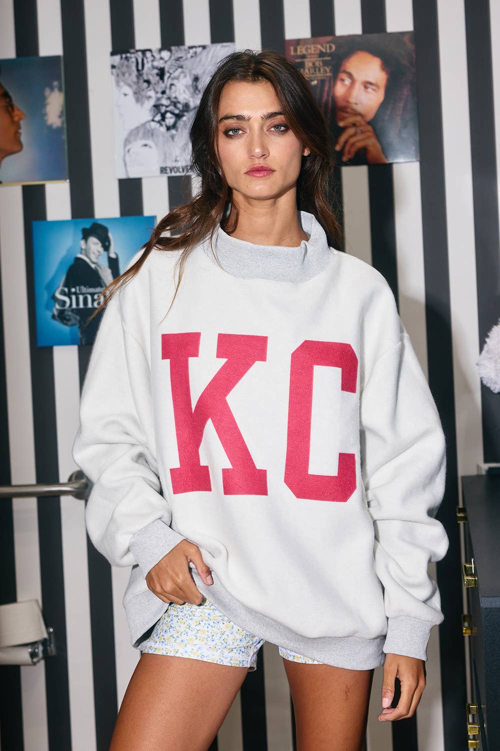 KANSAS 'KANSAS CITY & KC' Reversible Mock-neck Sweatshirt