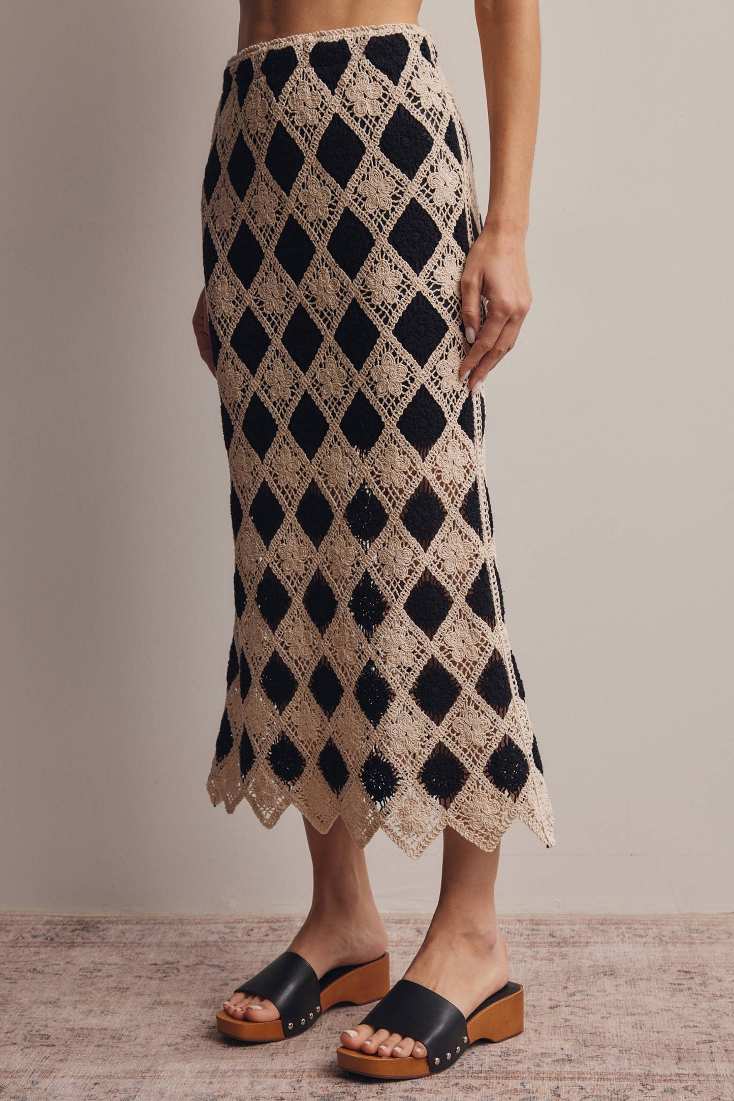 Crochet Diamond Midi Skirt