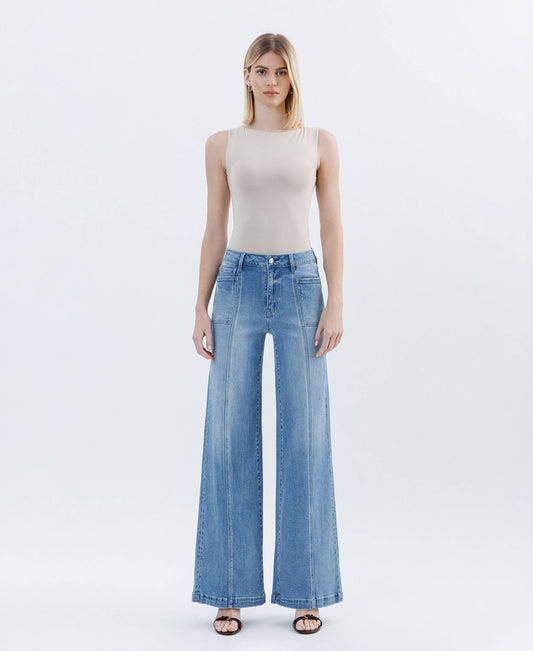 HIGH RISE FULL LENGTH WIDE LEG JEANS