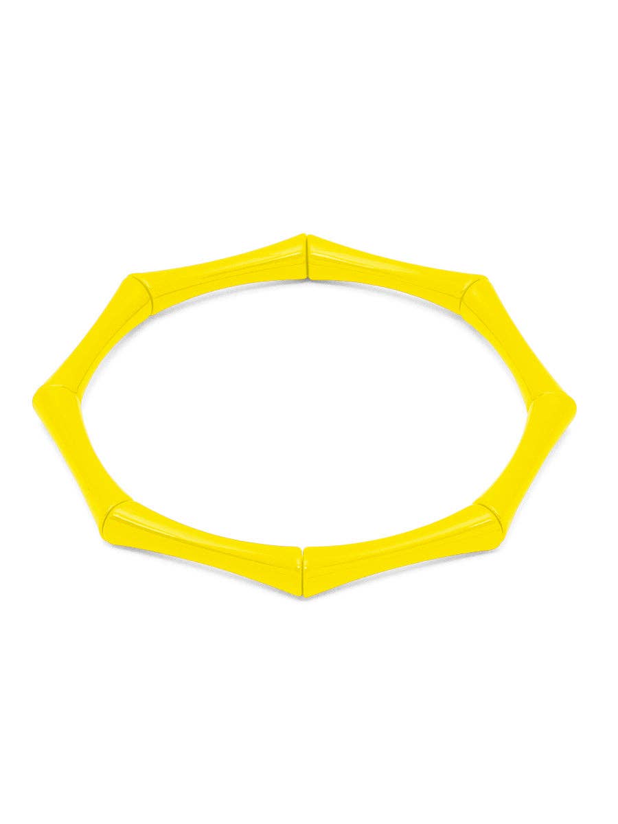 Enamel Bamboo-Style Stretch Bracelet