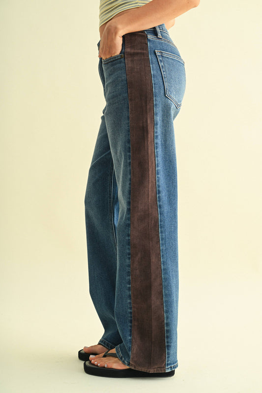 Corduroy Side Panel Wide Leg