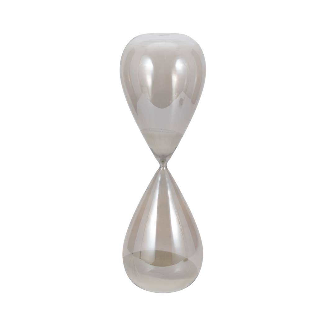 Glass Small Teardrop Silhouette Hourglass - Grey, 20 in.