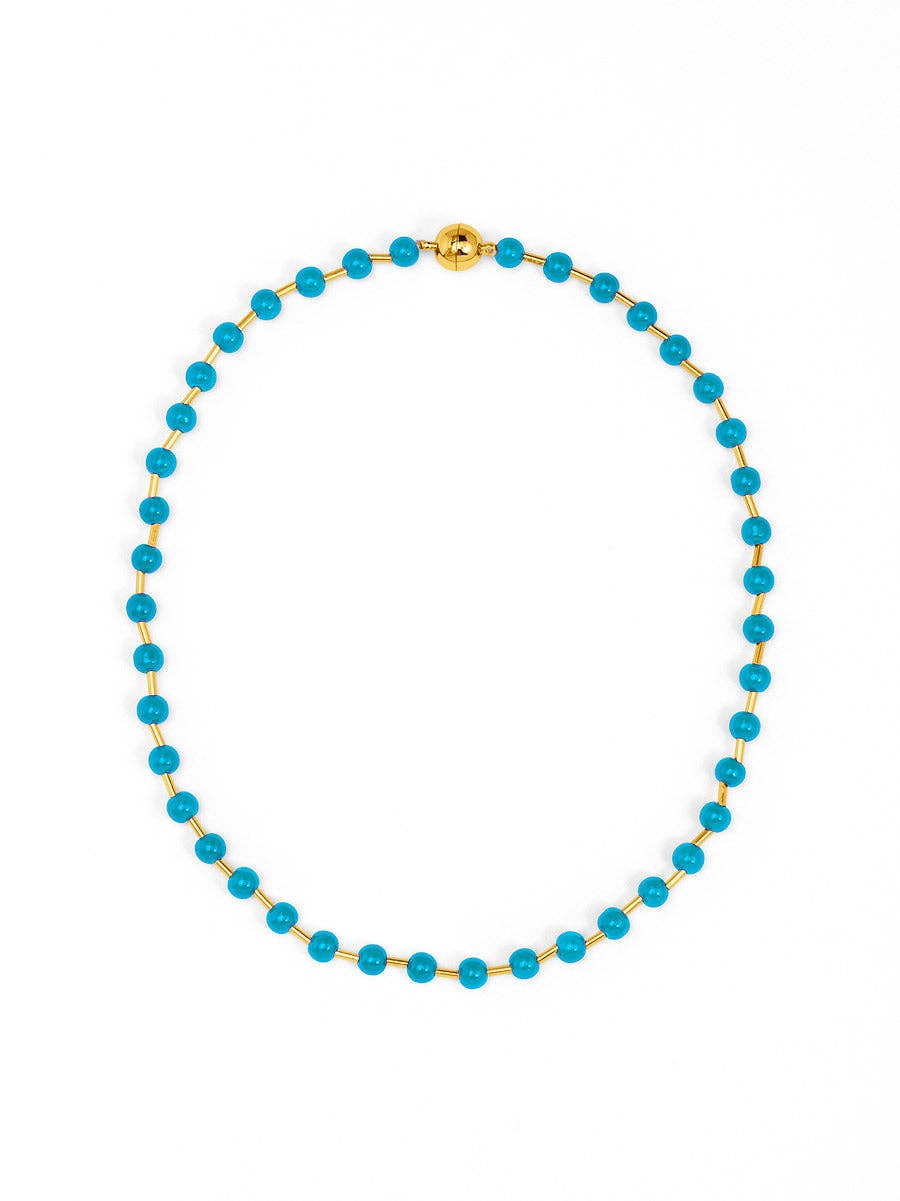 Glass Bead Magnet Short Necklace