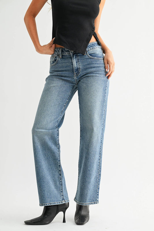 Loose Low Rise Stretch Straight