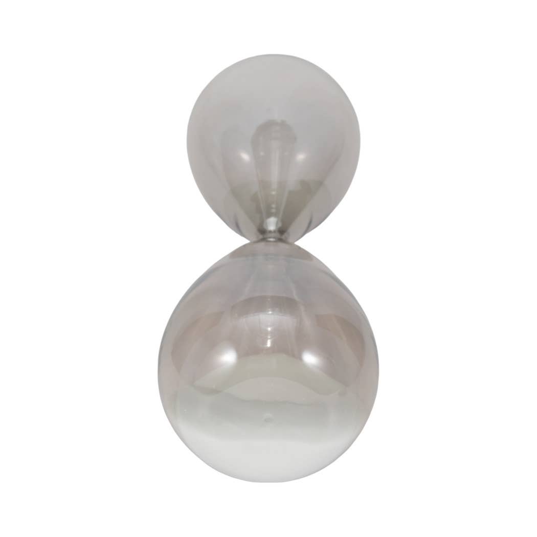 Glass Small Teardrop Silhouette Hourglass - Grey, 20 in.